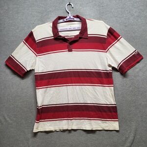 Anchor Blue Men Polo Shirt XL Striped Short‎ Sleeve